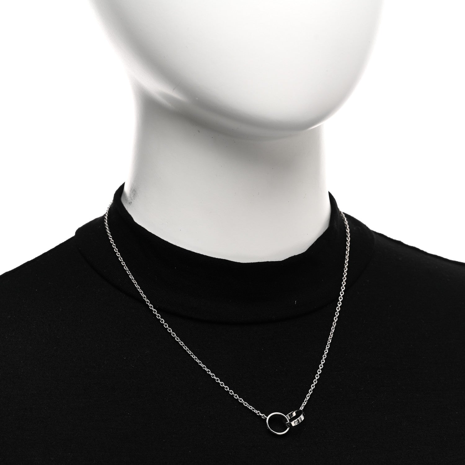 Cartier 18K White Gold Interlocking LOVE Necklace 2 of 5