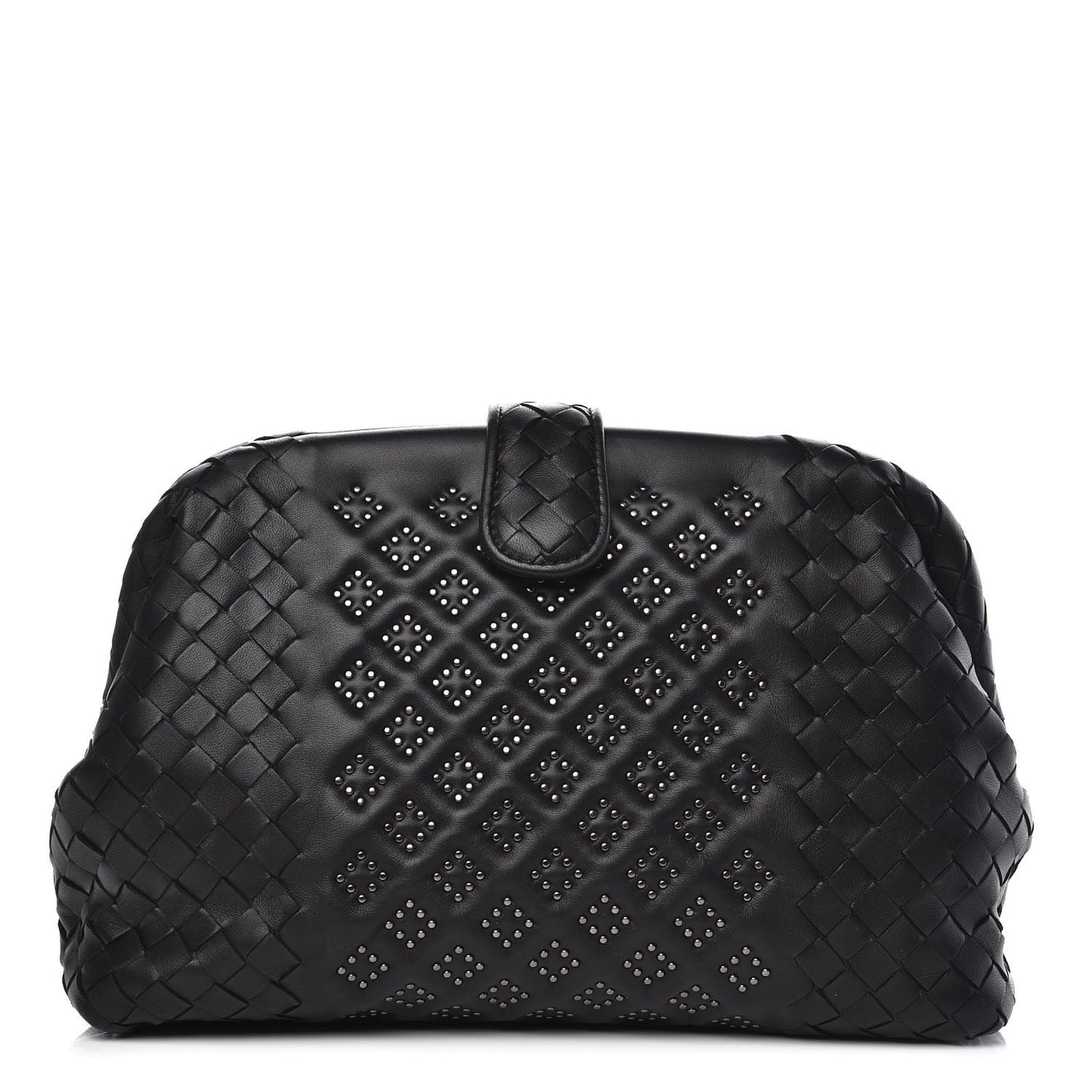 Nappa Intrecciato Studded The Lauren 1980 Clutch Black
