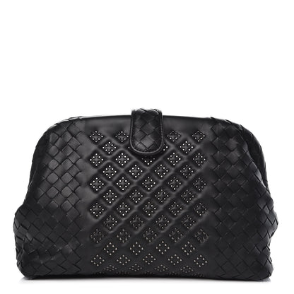 Bottega Veneta Nappa Intrecciato Studded The Lauren 1980 Clutch Black 1 of 8