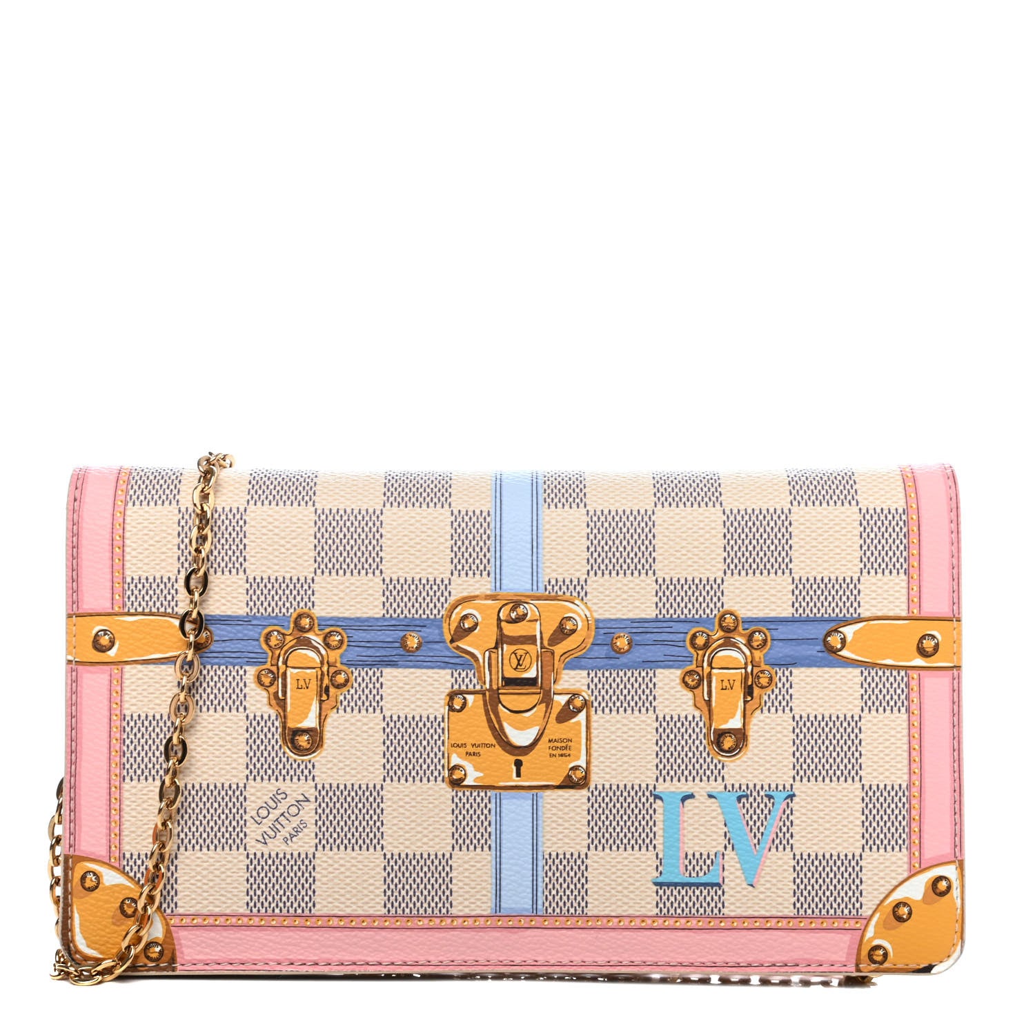 Louis Vuitton Damier Azur Summer Trunks Pochette Weekend 1 of 4