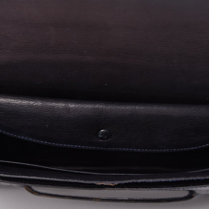 Hermes Shiny Crocodile Faco Clutch Bleu Marine 5 of 16