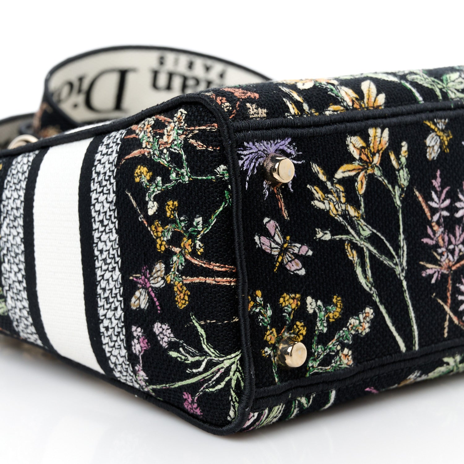 Christian Dior Canvas Embroidered Herbarium Medium Lady D-Lite Black Multicolor 9 of 10