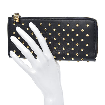Alexander McQueen Nappa Studded Skull Zip Around Wallet Black 2 of 9