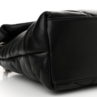 Saint Laurent Lambskin Quilted Medium Loulou Puffer Monogram Chain Satchel Black 9 of 10