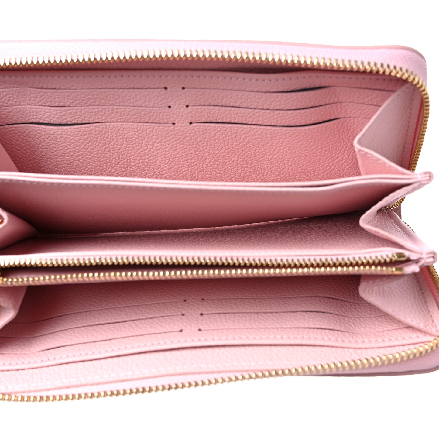Empreinte Monogram Giant Broderies Zippy Wallet Pink Creme