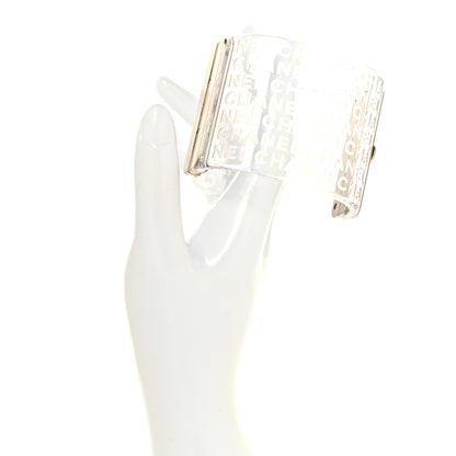 Chanel Lucite Logo Cuff Transparent Silver 2 of 4