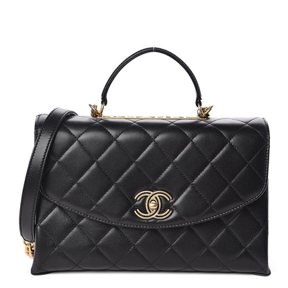 Chanel Lambskin Quilted Large Trendy Spirit Top Handle Bag Black 1 of 11
