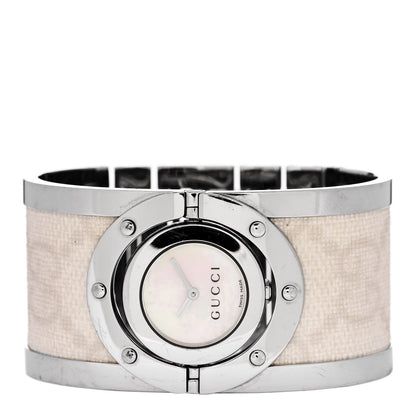 Gucci Stainless Steel Canvas Mother of Pearl 33mm Twirl Quartz Watch 2 of 4