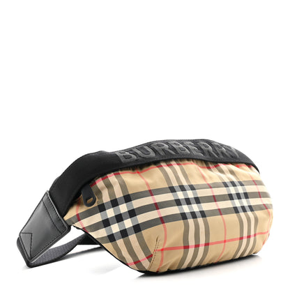 Burberry Nylon Vintage Check Sonny Bum Bag Archive Beige Black 4 of 9