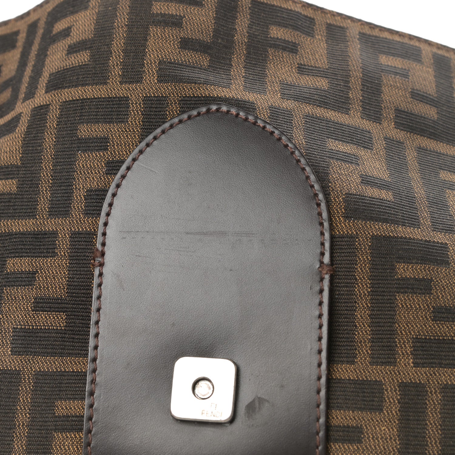 Fendi Zucca Buckle Shoulder Bag Tobacco 13 of 15