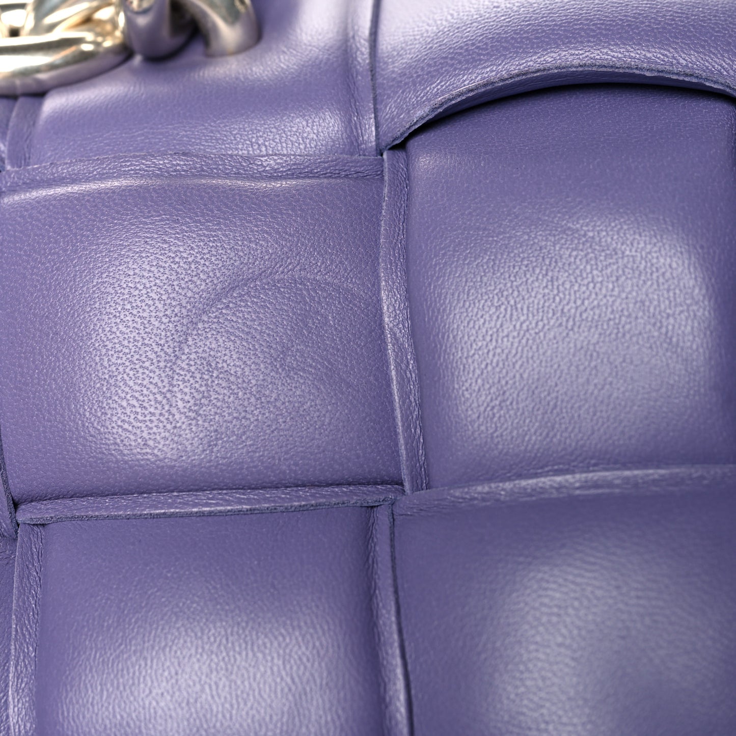 Lambskin Maxi Intreccio Padded Chain Cassette Crossbody Bag Lavender
