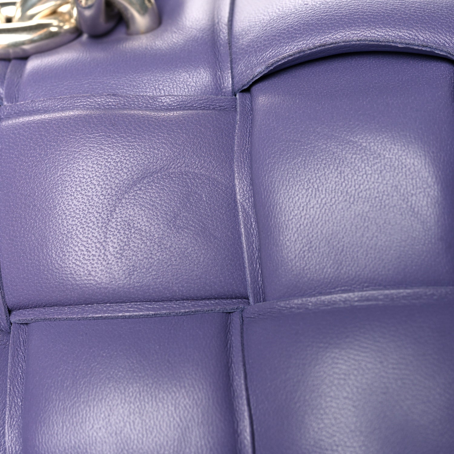 Bottega Veneta Lambskin Maxi Intreccio Padded Chain Cassette Crossbody Bag Lavender 10 of 12