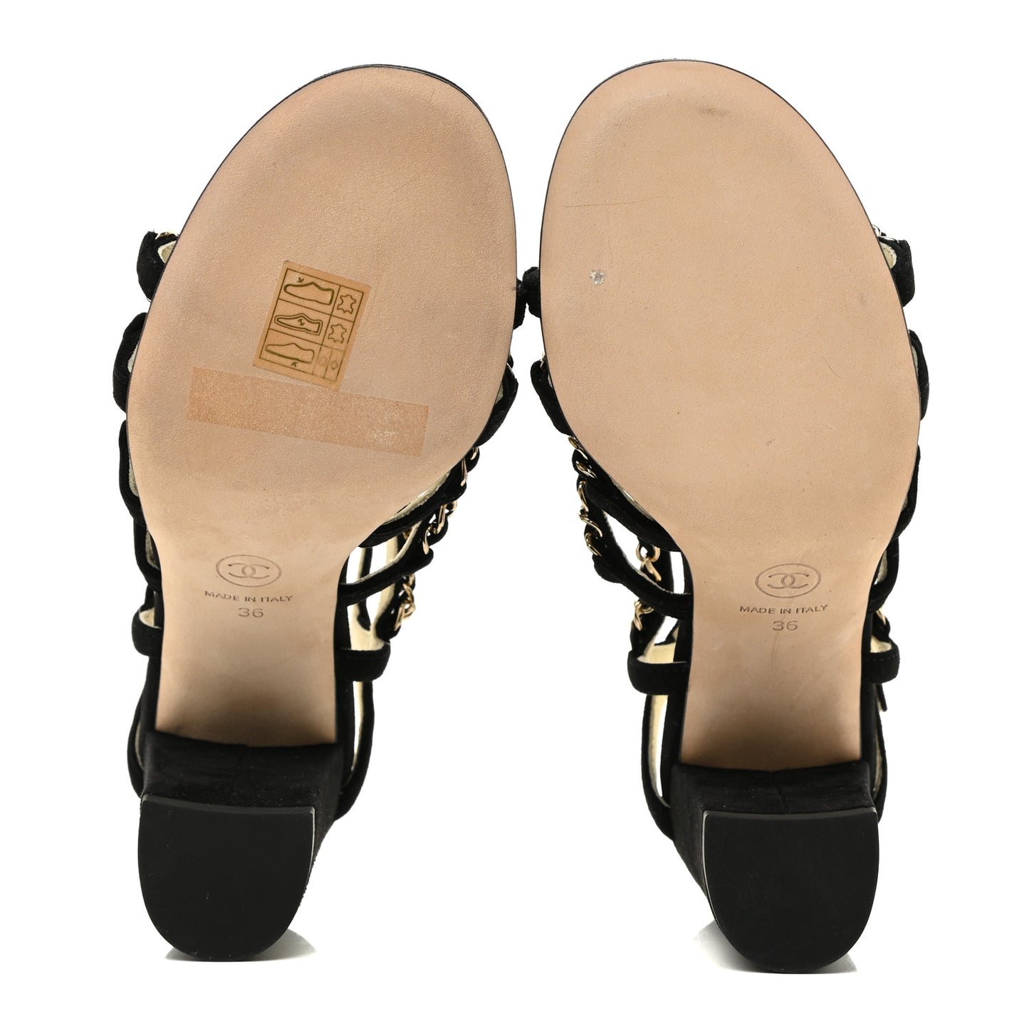 Kid Suede Chain Sandals 36 Black