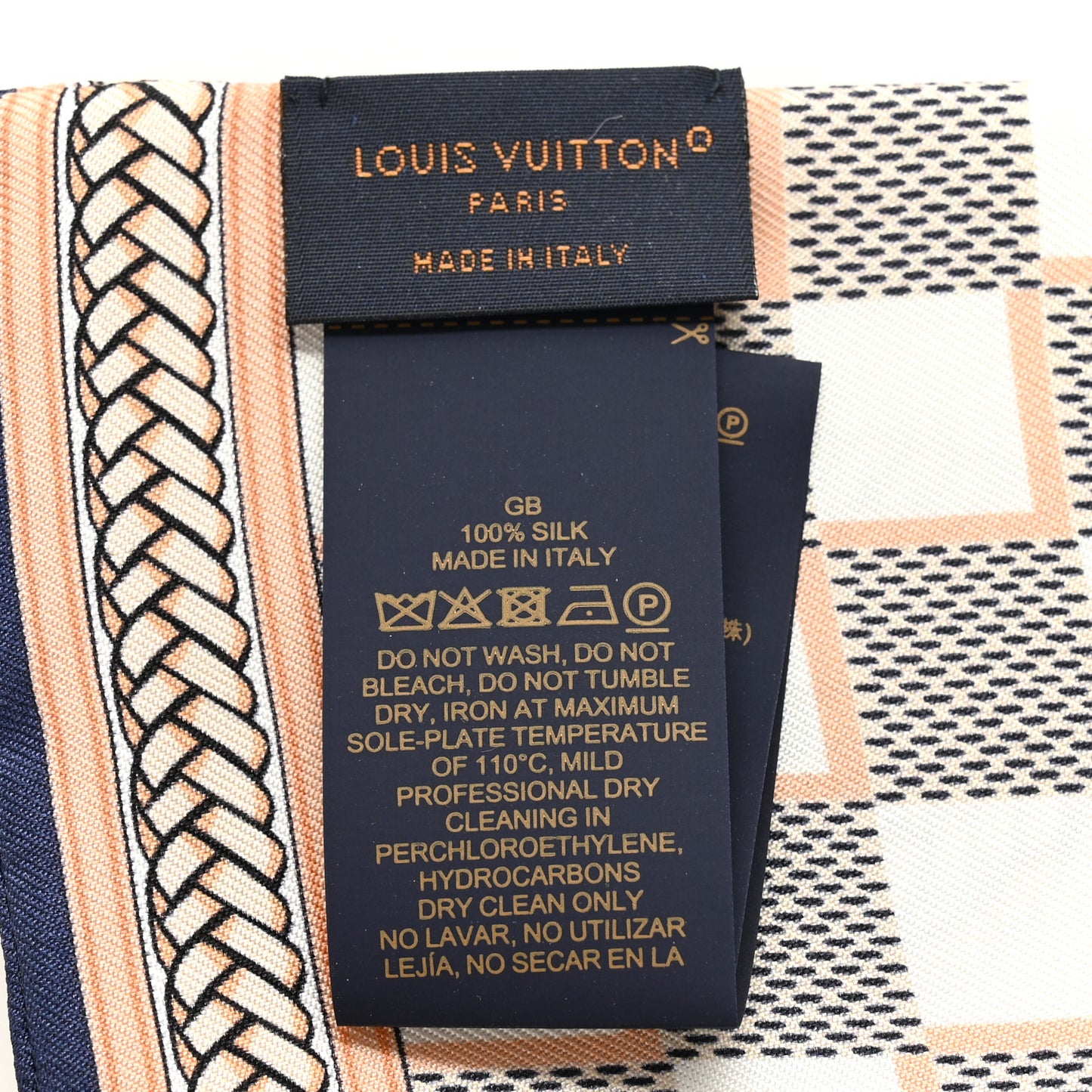 Silk Damier Azur Infinity Bandeau Azure Blue
