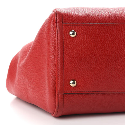 Gucci Pebbled Calfskin Medium Soho Shoulder Bag Red 7 of 14
