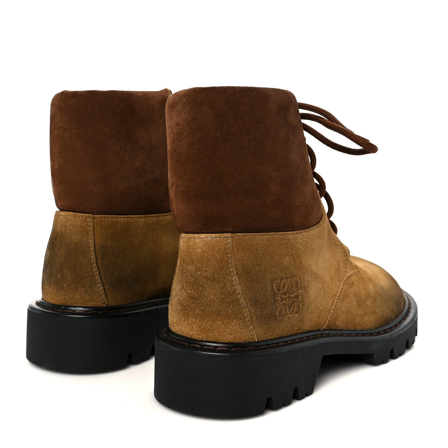 Loewe Suede Mens Sierra Combat Boots 41 Tobacco Brown 5 of 11