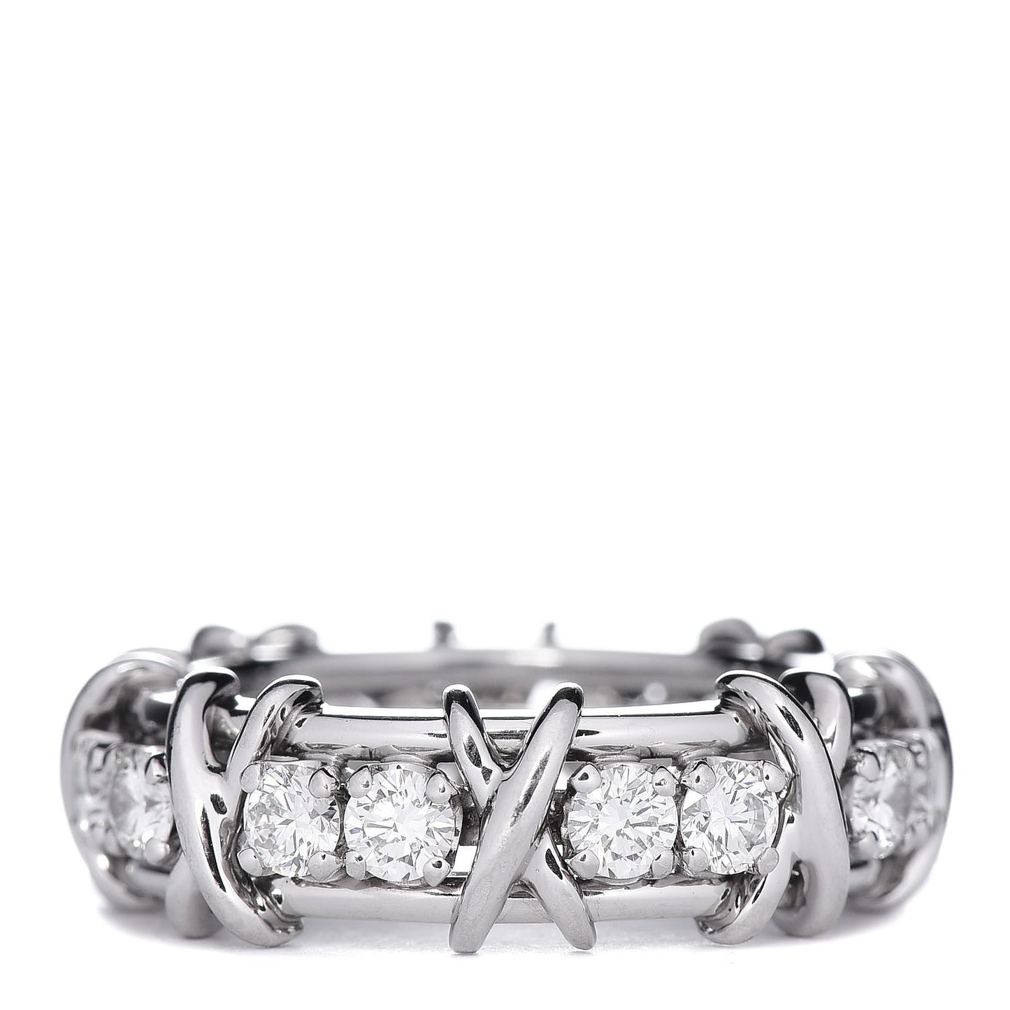 Platinum Diamond Schlumberger Sixteen Stone Ring 48 4.5