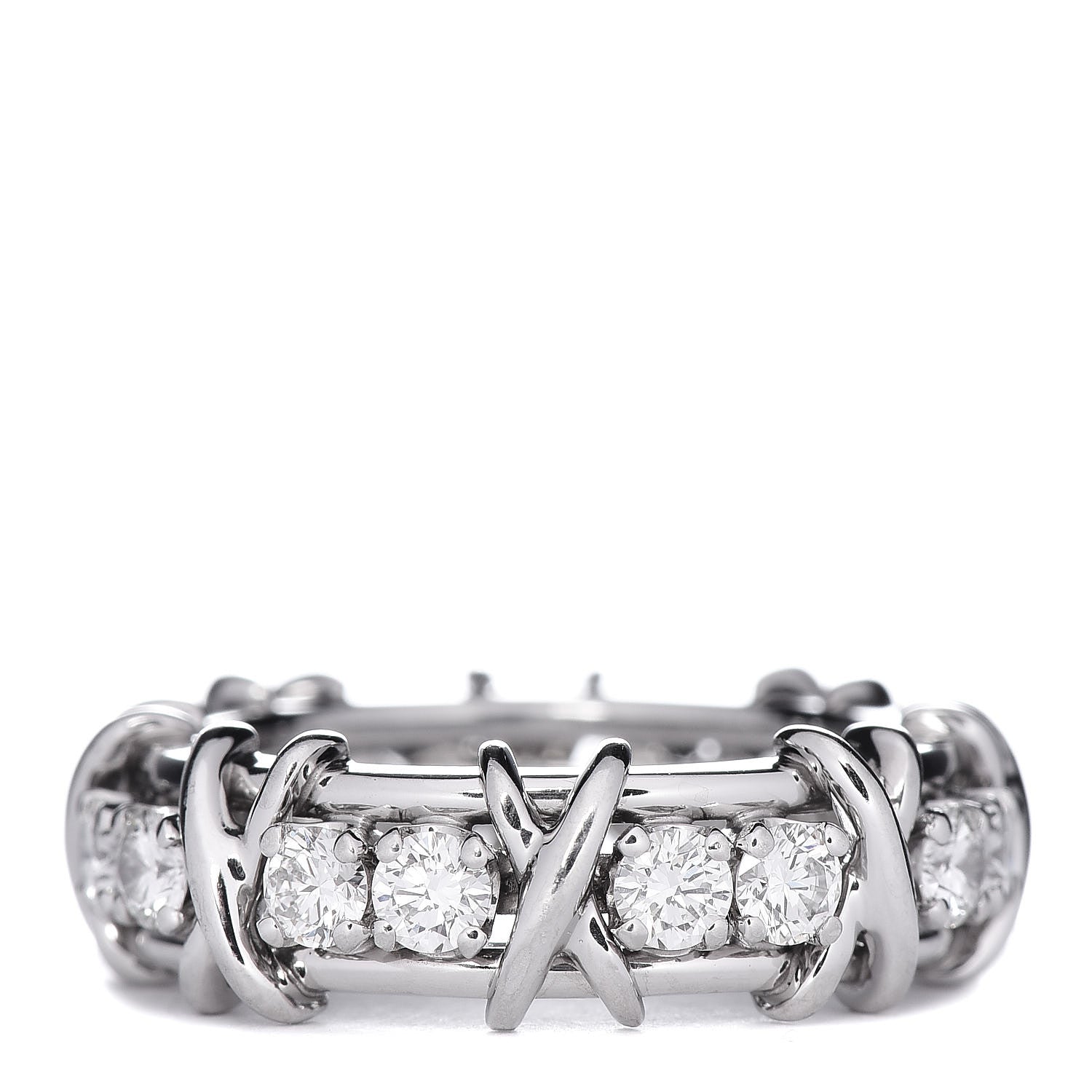 Tiffany Platinum Diamond Schlumberger Sixteen Stone Ring 48 4.5 3 of 5