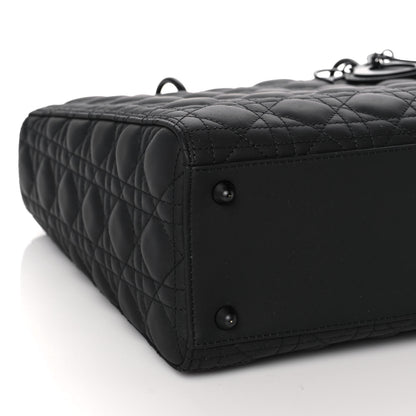Christian Dior Ultra Matte Calfskin Cannage Large Lady Dior Black 7 of 12