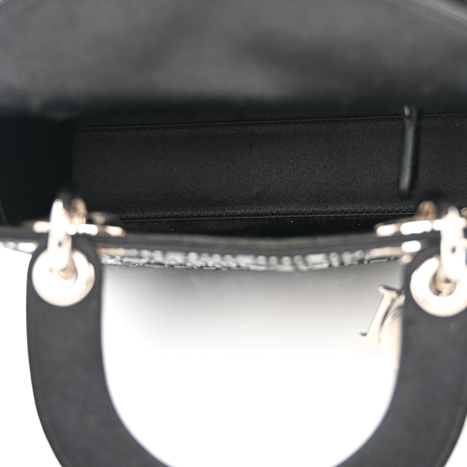 Christian Dior Satin Crystal Cannage Mini Lady Dior Black 5 of 9