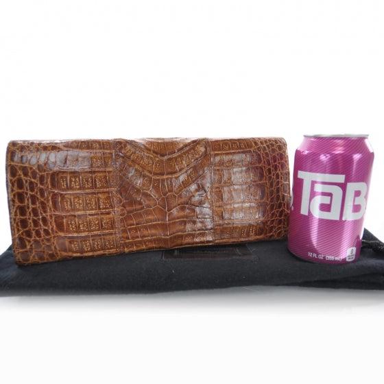 Crocodile Clutch Cognac