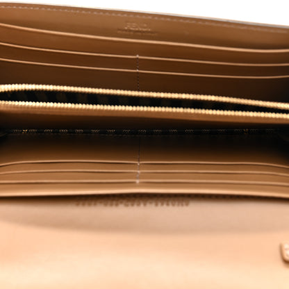 Fendi Fabric Jacquard FF 1974 Continental Wallet On Chain Tobacco Moro 5 of 10