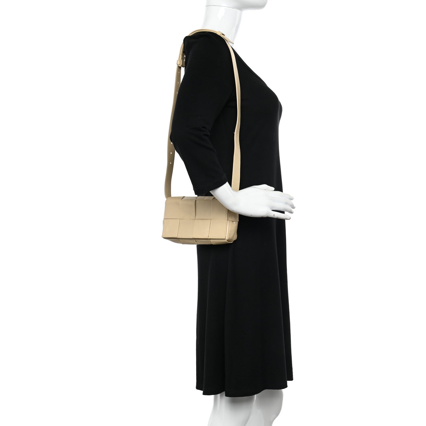 Paper Calfskin Intrecciato Cassette Belt Bag Porridge