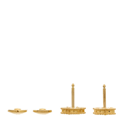 Van Cleef & Arpels 18K Yellow Gold Turquoise Sweet Alhambra Earrings 3 of 5