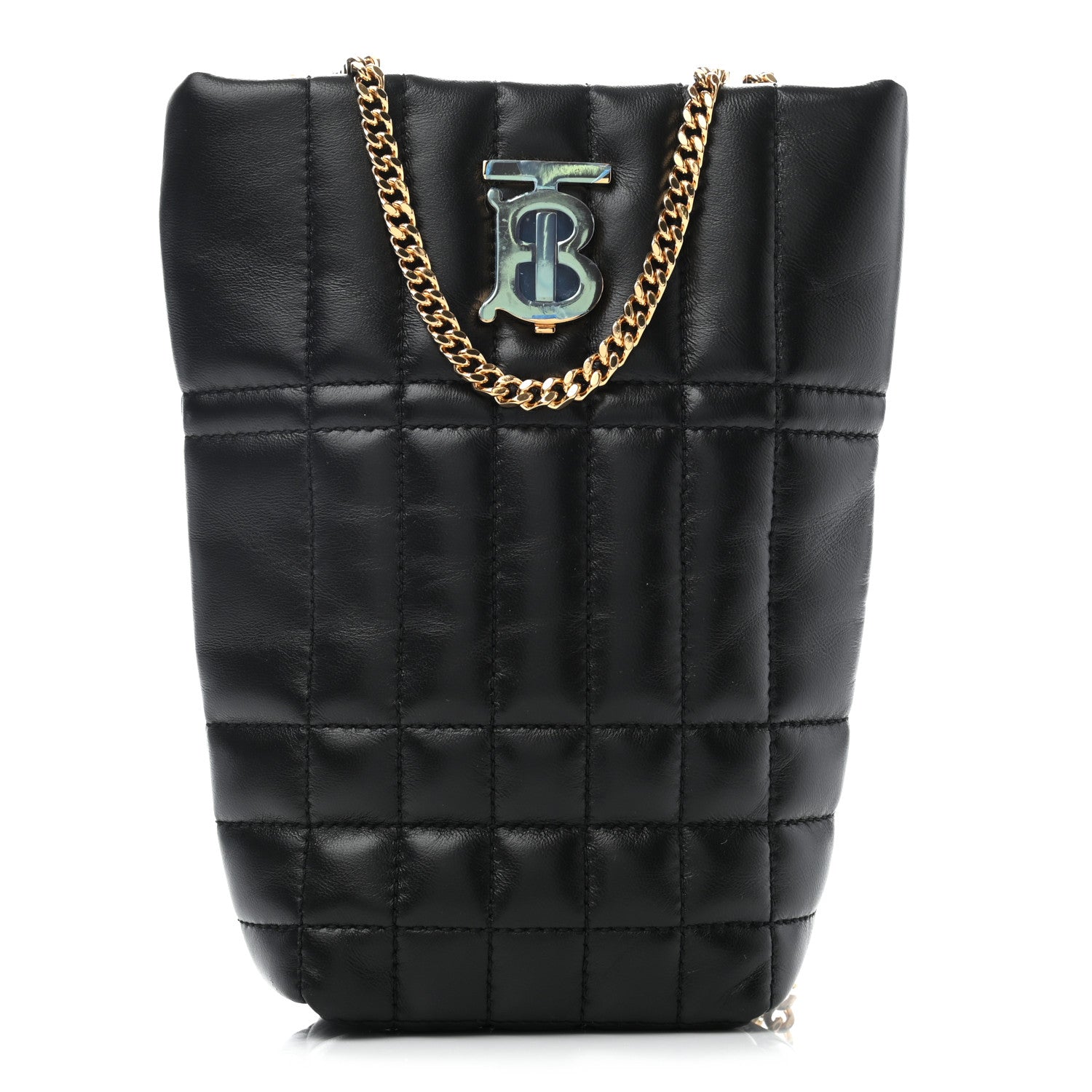 Burberry Lambskin Quilted Micro Lola Bucket Bag Black 1 of 7