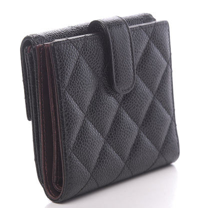 Chanel Caviar Quilted Compact French Flap Wallet Black 3 of 9