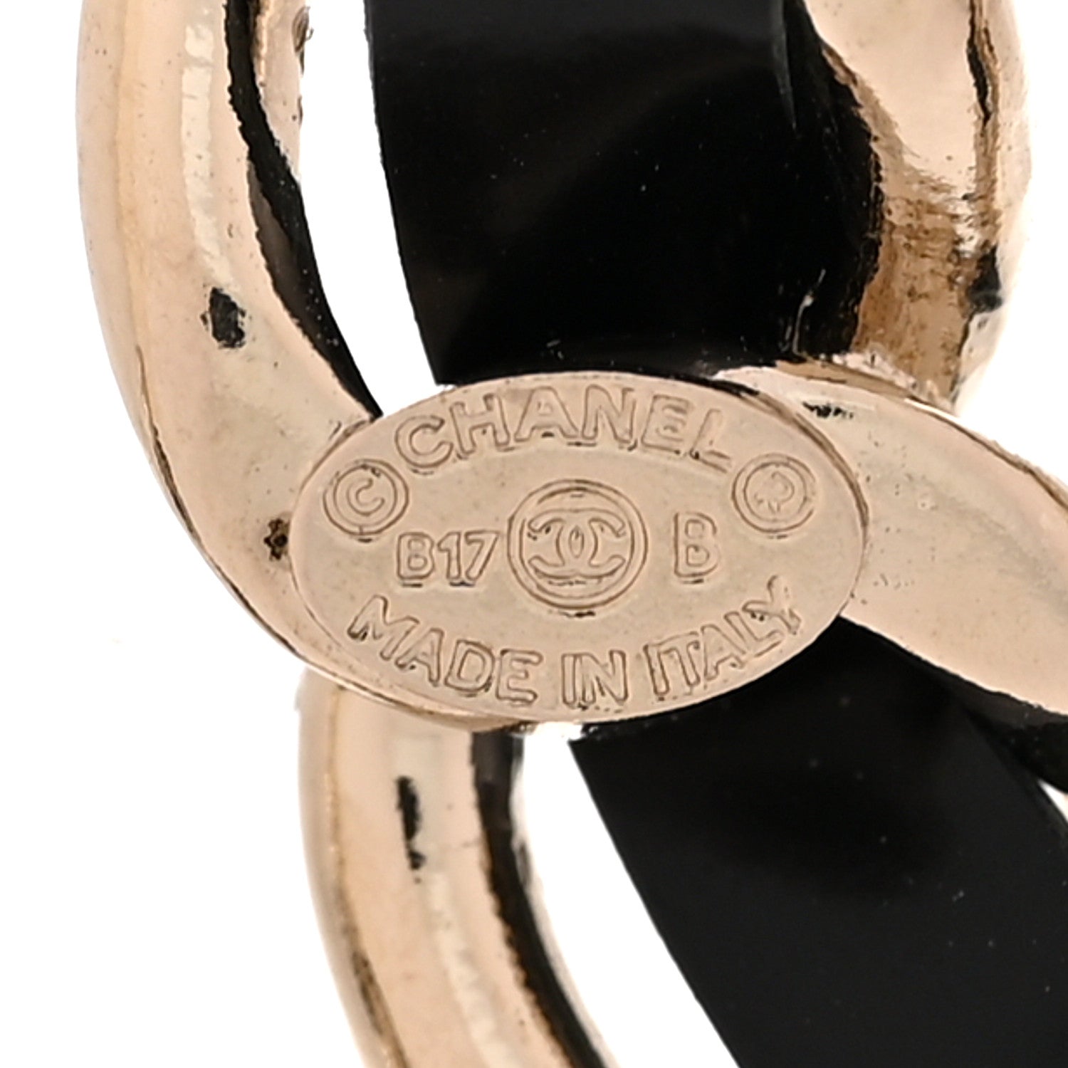 Chanel Lambskin Crystal Chain CC Charms Brooch Black Gold 3 of 3