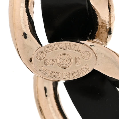 Chanel Lambskin Crystal Chain CC Charms Brooch Black Gold 3 of 3
