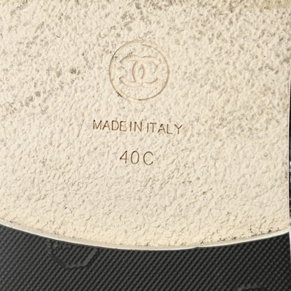 Chanel Tweed Womens Lace Up Short Boots 40 Black 6 of 8
