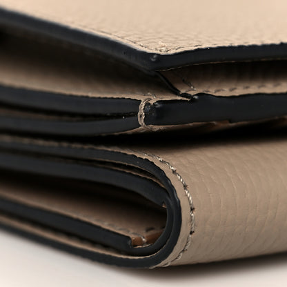 Loewe Pebble Grain Calfskin Anagram Small Vertical Wallet Sand 8 of 9