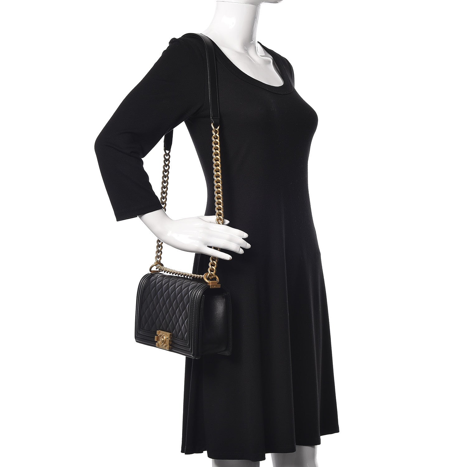 Chanel Lambskin Quilted Medium Boy Flap Black 2 of 18