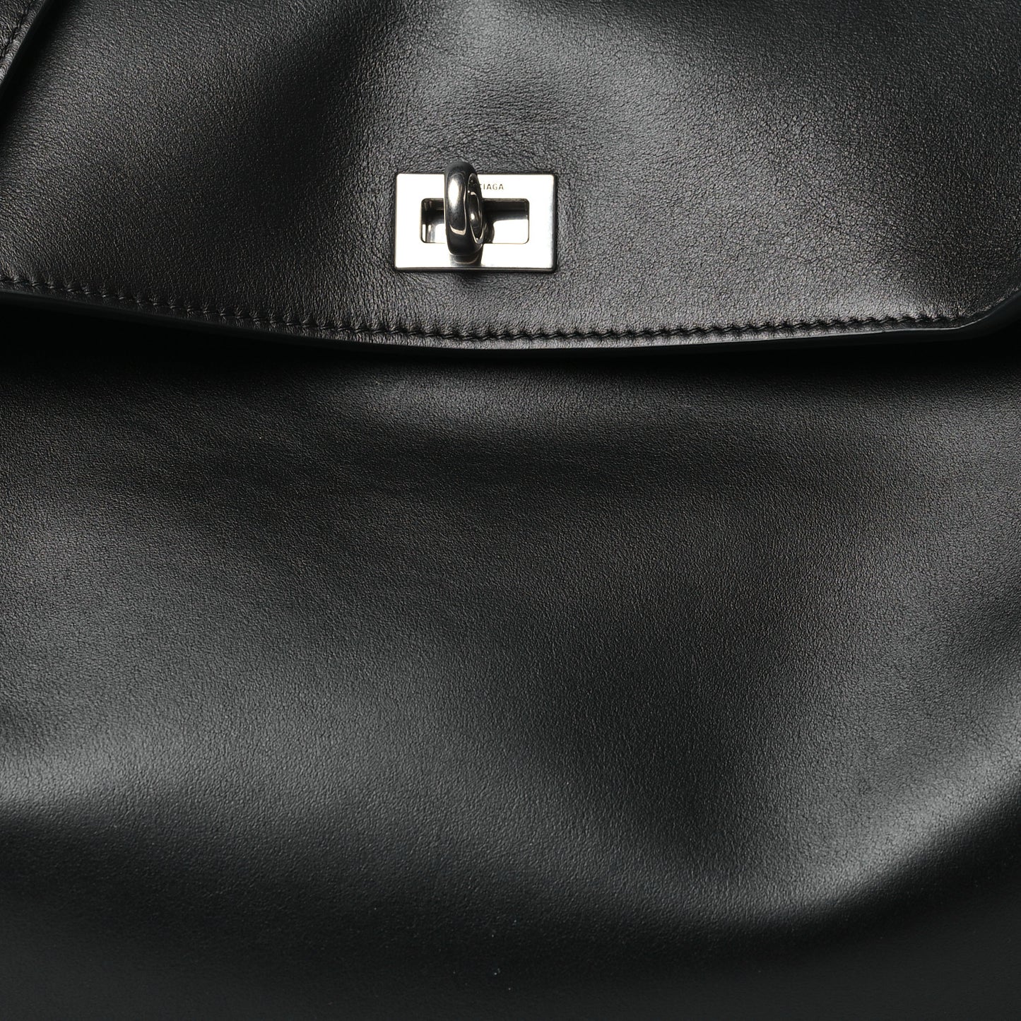 Smooth Calfskin Large Rodeo Top Handle Handbag Black