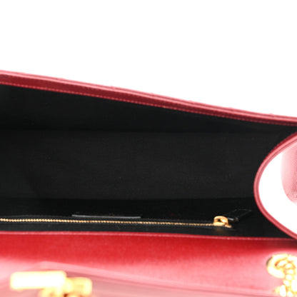 Saint Laurent Grain De Poudre Matelasse Chevron Large Monogram Satchel Oxblood 5 of 10
