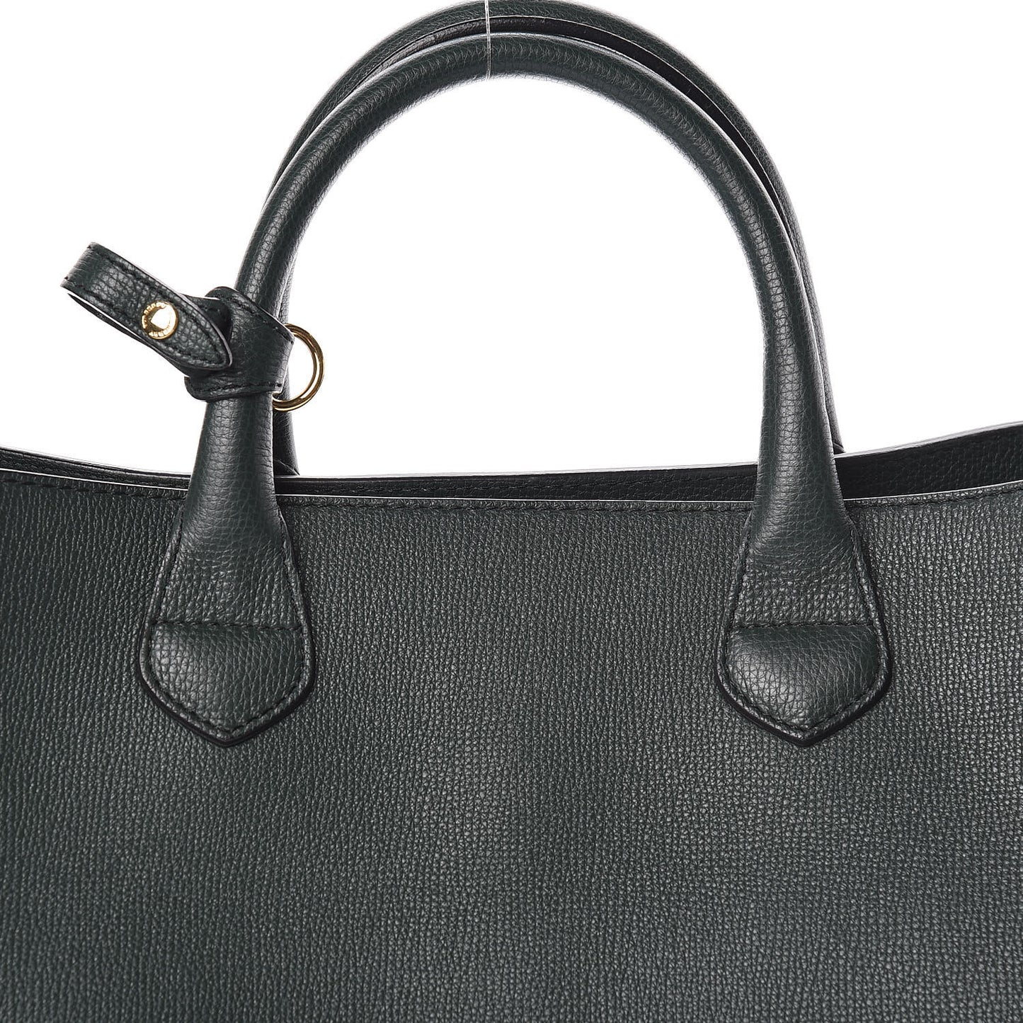 Grainy Calfskin House Check Large Banner Tote Dark Bottle Green
