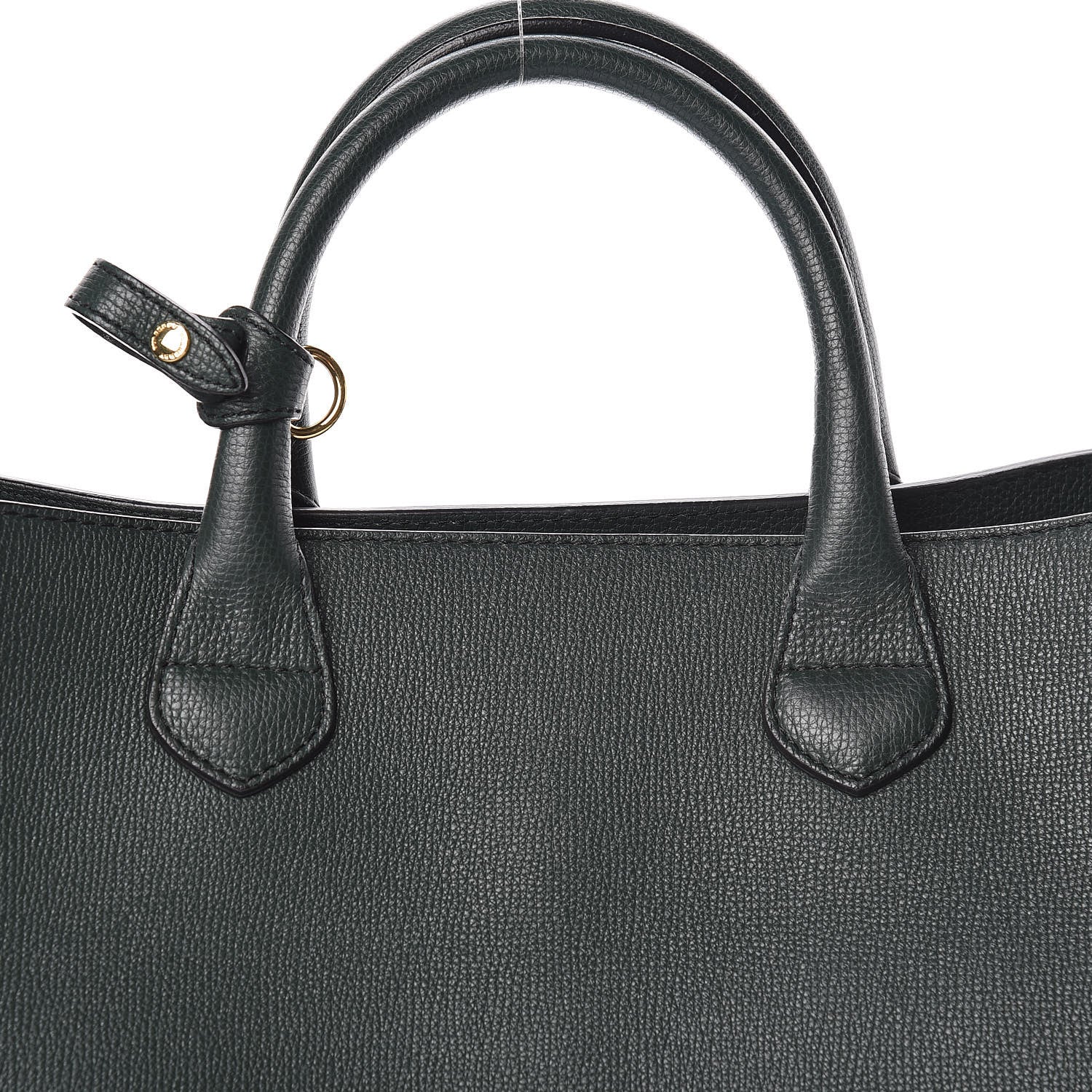 Burberry Grainy Calfskin House Check Large Banner Tote Dark Bottle Green 7 of 13