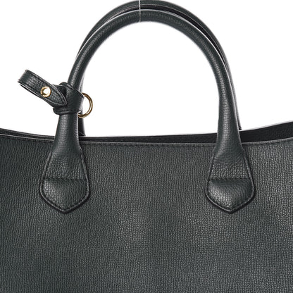 Burberry Grainy Calfskin House Check Large Banner Tote Dark Bottle Green 7 of 13
