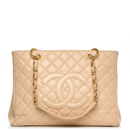 Chanel Caviar Quilted Grand Shopping Tote GST Beige Clair 1 of 7