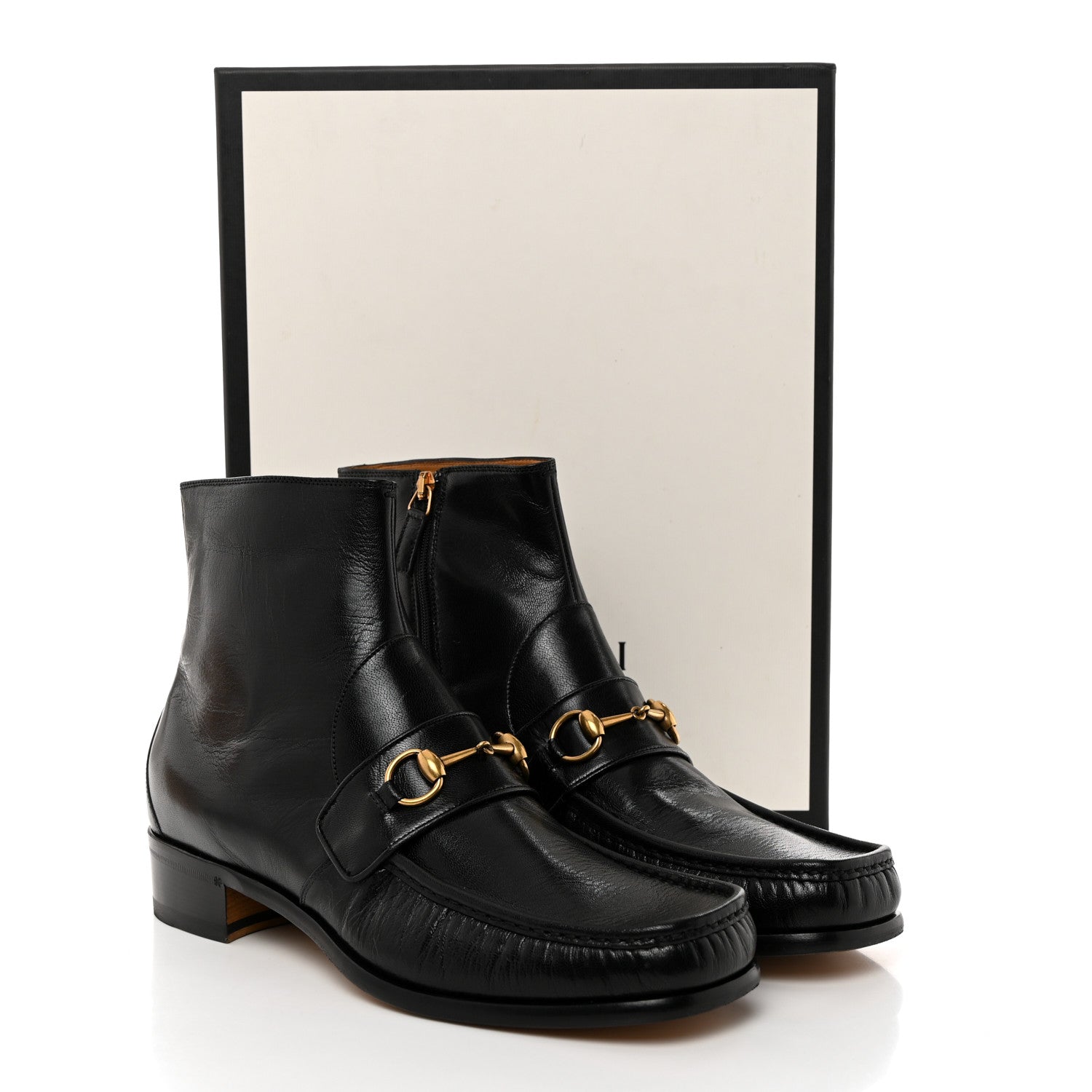 Gucci Quentin Goatskin Mens Horsebit Ankle Boots 10.5 Black 9 of 9