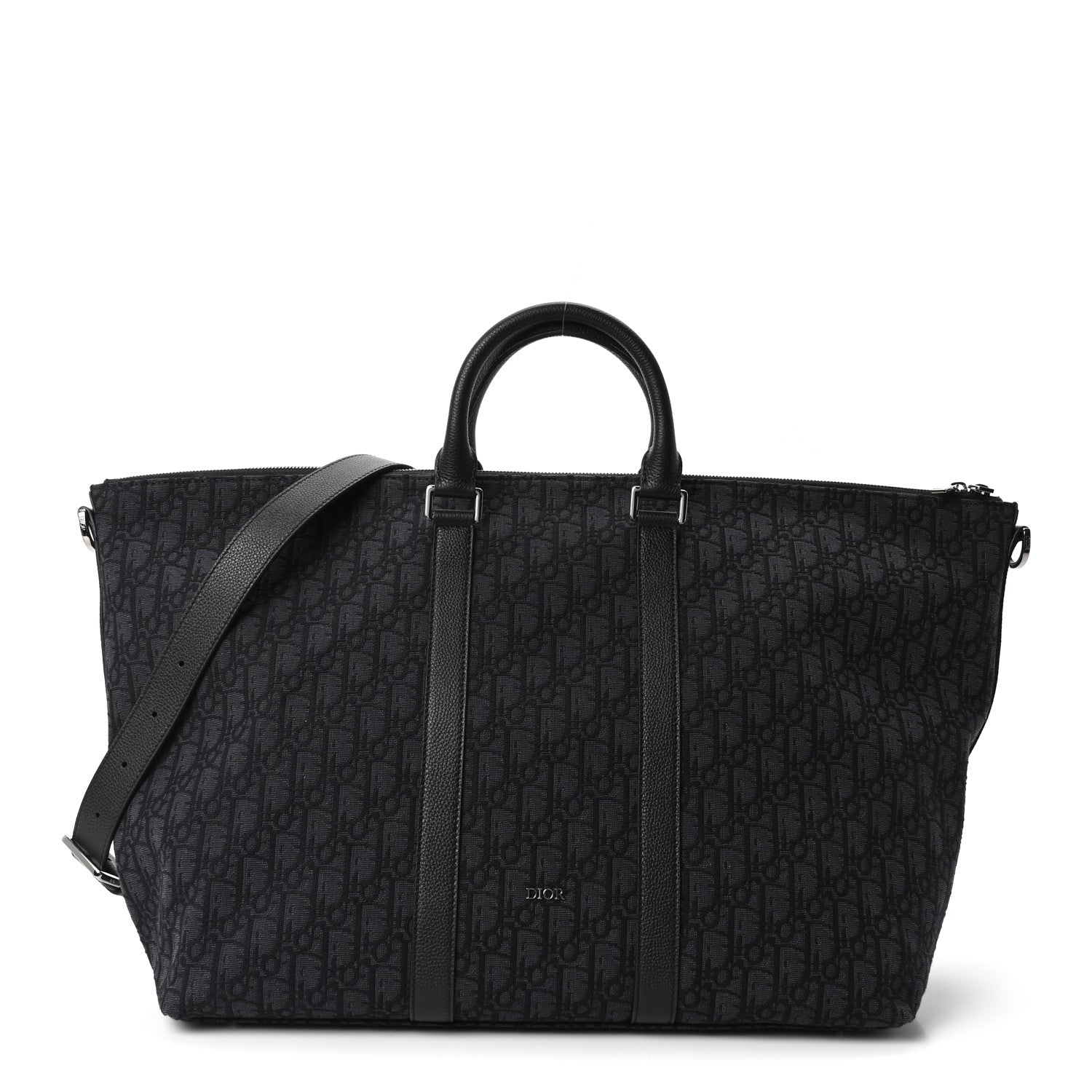 Christian Dior Maxi Oblique Jacquard Weekender 40 Black 1 of 10