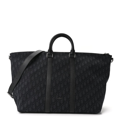 Christian Dior Maxi Oblique Jacquard Weekender 40 Black 1 of 10