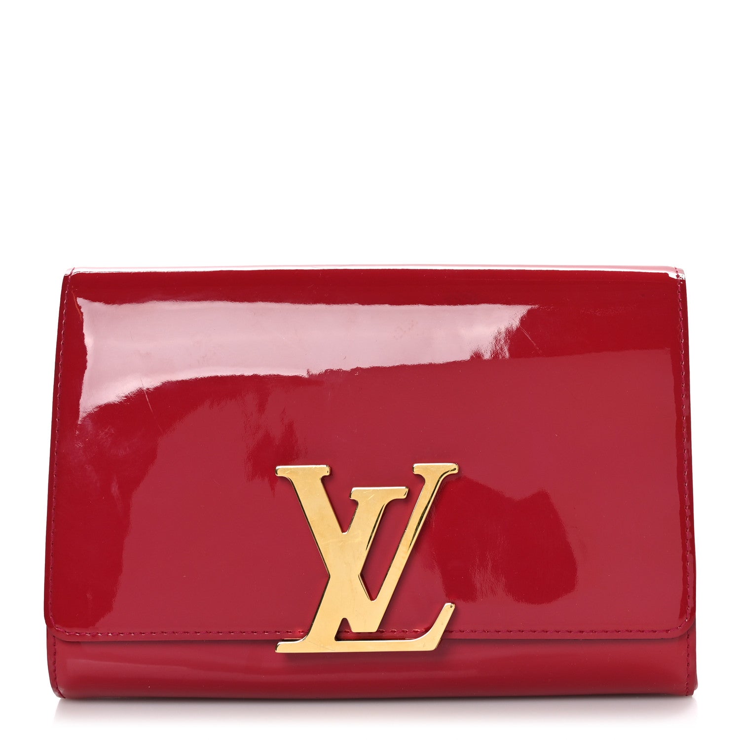 Louis Vuitton Patent Louise Clutch Rose Indien 1 of 12