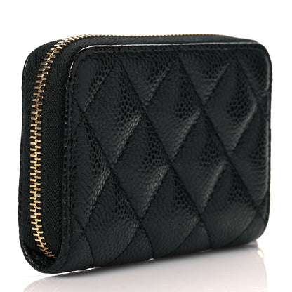 Chanel Caviar Quilted Zip Coin Purse Black 3 of 11