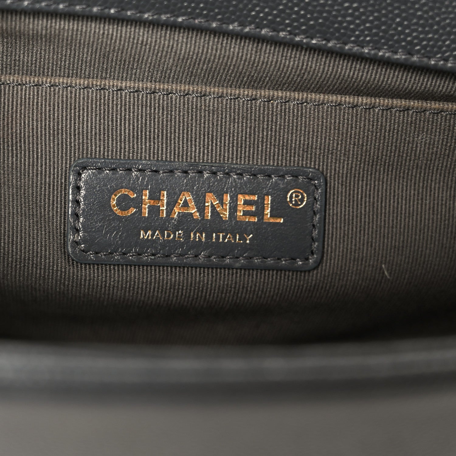Chanel Caviar Chevron Quilted Medium Boy Flap Dark Grey 6 of 10