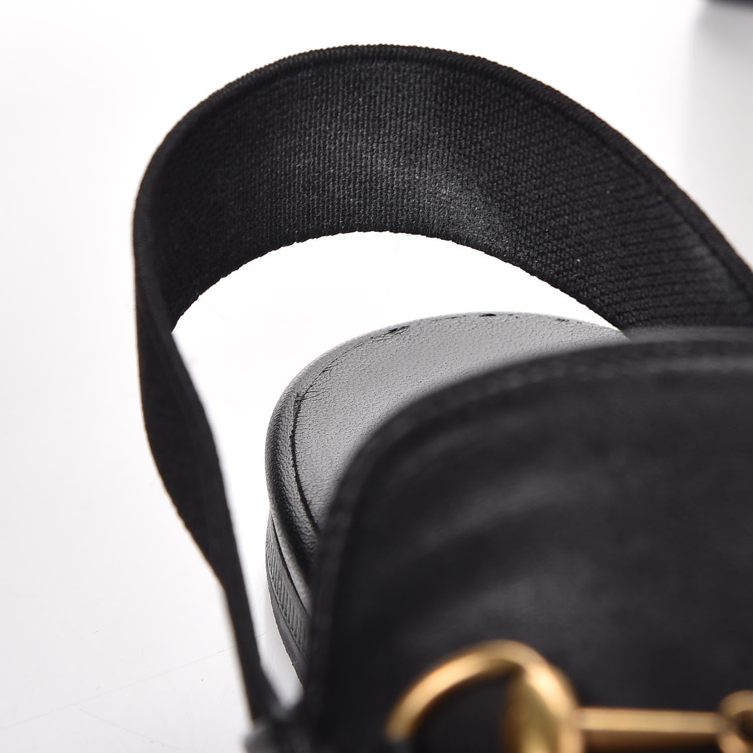 Gucci Nappa Womens Horsebit Slingback Slippers 38.5 Black 12 of 13