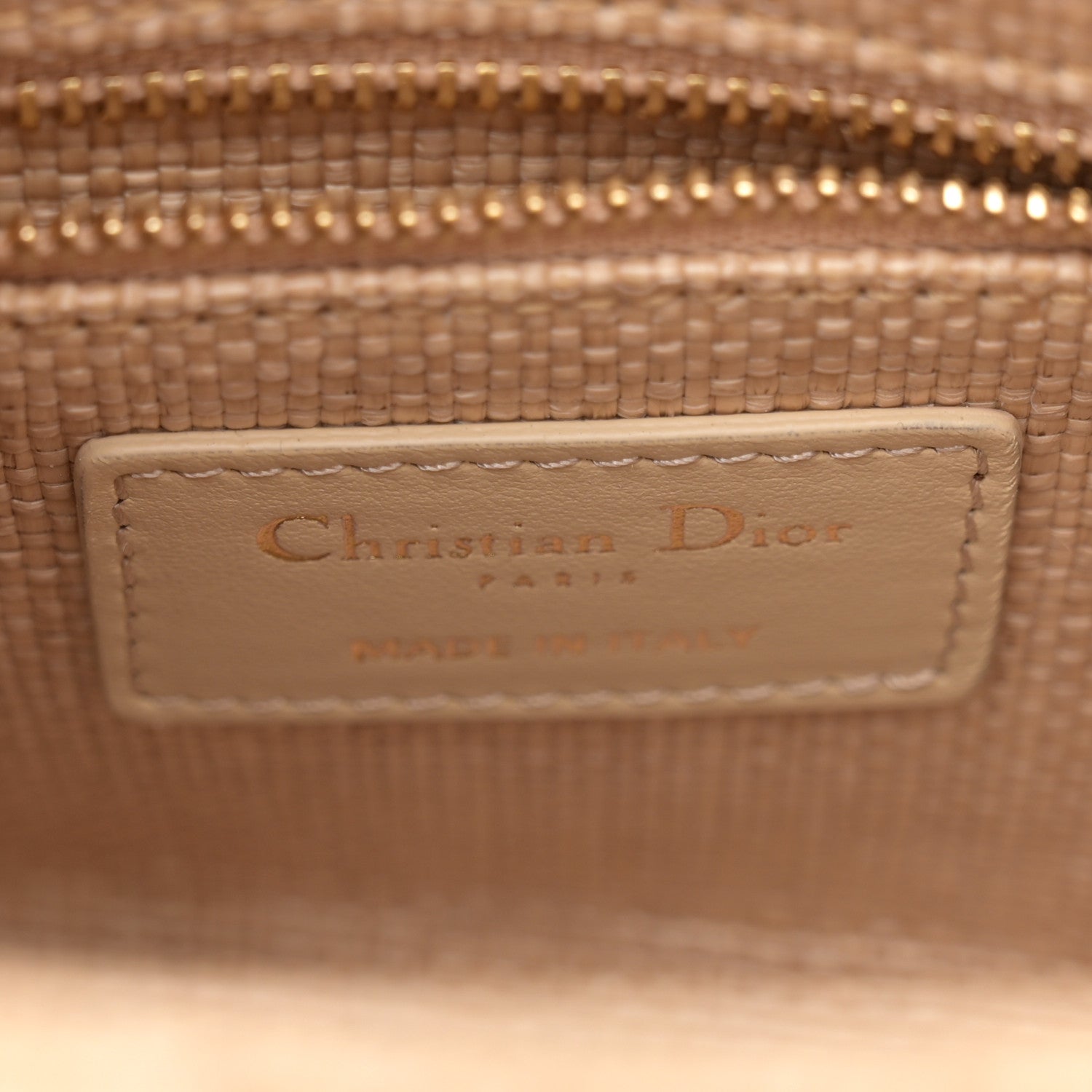 Christian Dior Raffia Woven Cannage Embroidered Mini Lady D-Lite Natural Black 6 of 12