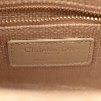 Christian Dior Raffia Woven Cannage Embroidered Mini Lady D-Lite Natural Black 6 of 12